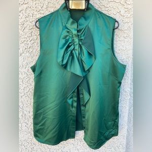 Tahari silk green blouse